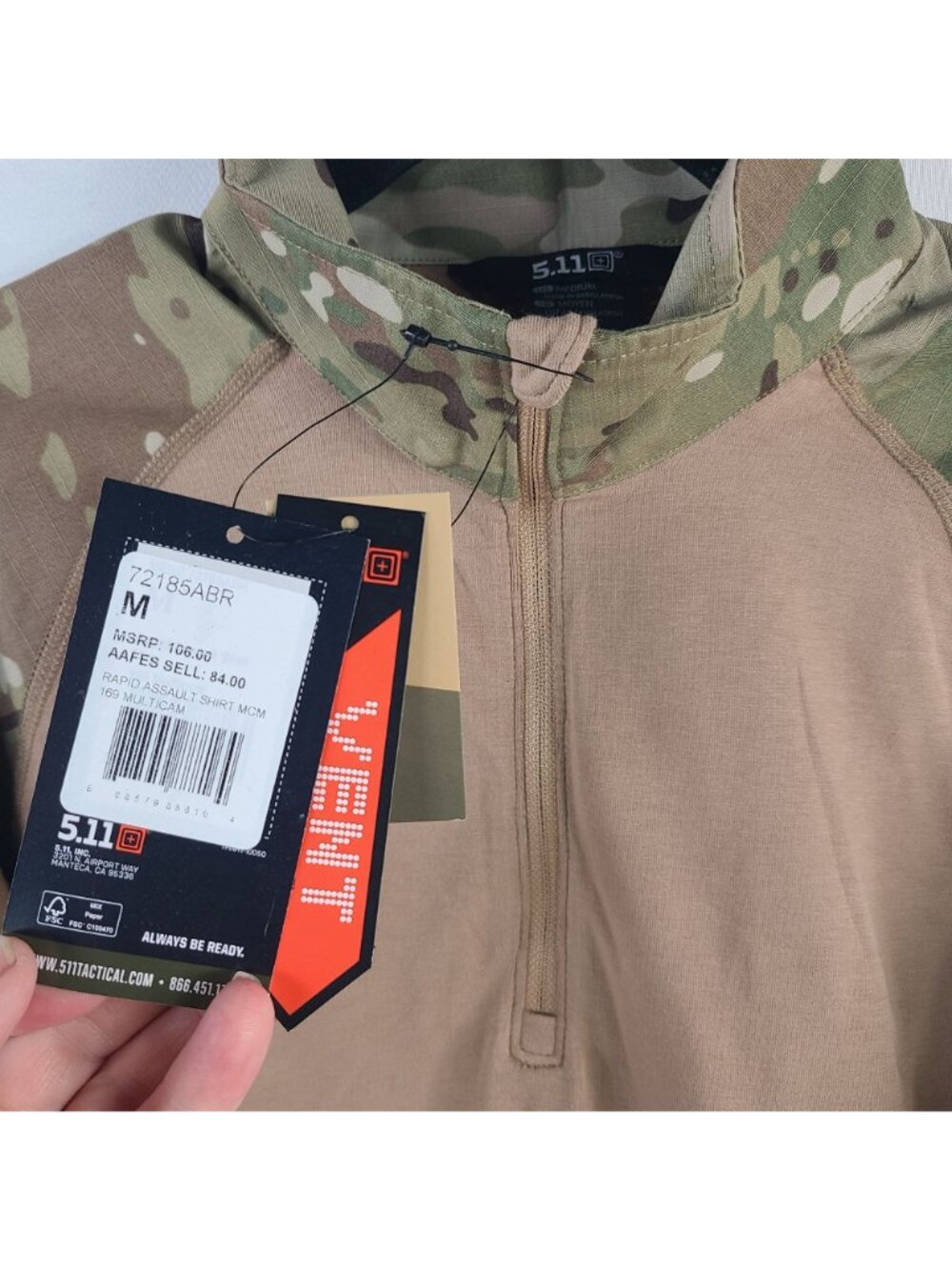 NEW 5.11 Tactical Mens Rapid Assault Shirt Sz M Multicam Style 72185ABR - Picture 3 of 8